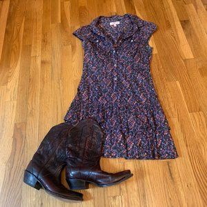 Cute Layered Cotton Dress - Floral